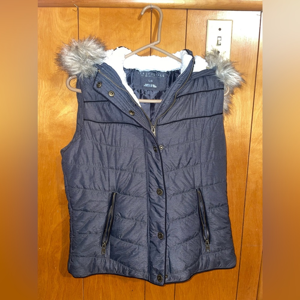 Women’s Aeropostale Fur Hood Vest